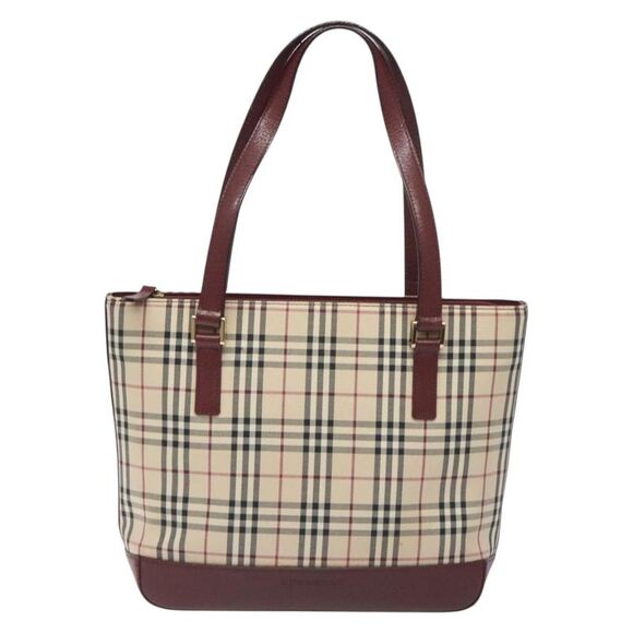 Burberry Nova Check Beige Canvas Tote Bag (Pre-Owned) - Picture 1 of 16